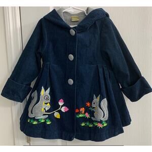 Maria Elena Embroidered Applique Fleece Lined Hooded Toddler Coat - 4-Toddler
